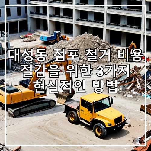 대성동 점포 철거 비용 절감을 위한 3가지 현실적인 방법